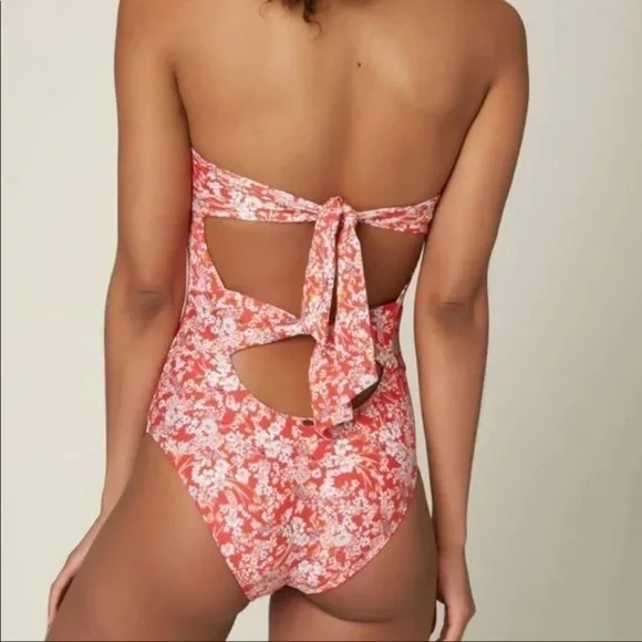 O'Neill Red Venice Piper Ditsy One-Piece Swimsuit - Picture 2 of 10